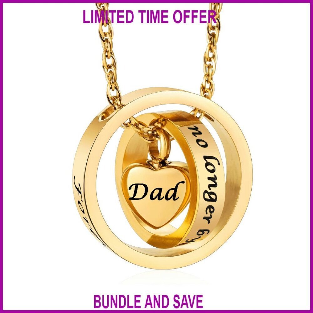 Stainless Steel Heart Locket Necklace for Ashes, 20+2 Inch Chain